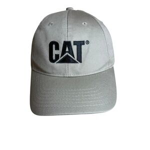 CAT Caterpillar Logo Hat Khaki Strapback Adjustable Workwear Trucker Cap